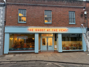 Commercial building frontage refurbishment completed as part of b2b commercial maintenance.