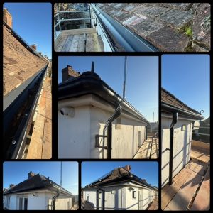Roofline fascia, soffit, and guttering installed under b2b commercial maintenance.